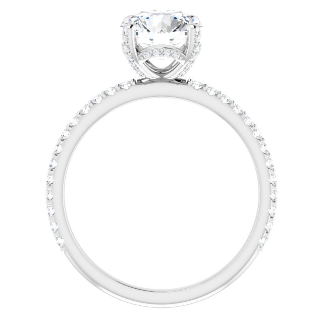 1.83 Tcw Round Moissanite DEF/VVS Classic Hidden Halo Engagement Ring in 14KW | ViewB_4 1.83 Tcw Round Moissanite DEF/VVS Classic Hidden Halo Engagement Ring in 14KW | ViewB_4