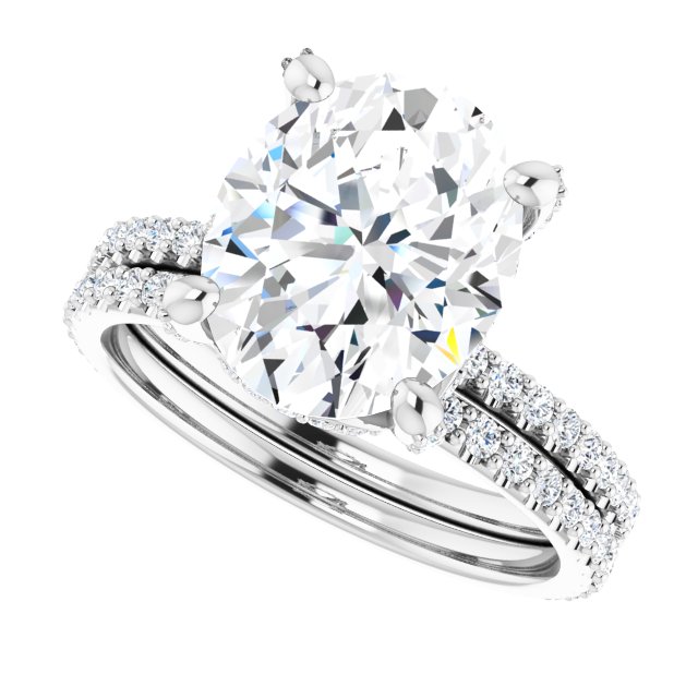 4.73 Tcw Oval Lab-Grown D/VVS2+ Classic Hidden Halo Engagement Ring in 18KW | AllComponents_View5 4.73 Tcw Oval Lab-Grown D/VVS2+ Classic Hidden Halo Engagement Ring in 18KW | AllComponents_View5