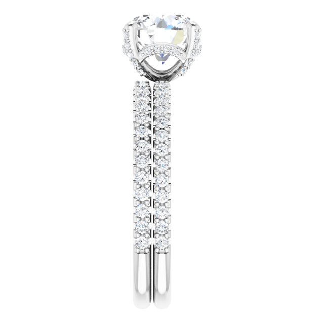 1.83 Tcw Round Moissanite DEF/VVS Classic Hidden Halo Engagement Ring in 14KW | AllComponents_ViewE 1.83 Tcw Round Moissanite DEF/VVS Classic Hidden Halo Engagement Ring in 14KW | AllComponents_ViewE