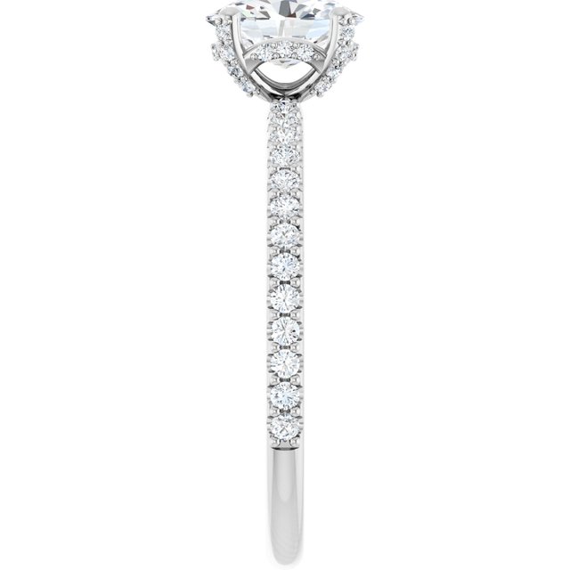 1.21 Tcw Oval Lab-Grown GH/VS2+ Classic Hidden Halo Engagement Ring in 14KW | ViewE 1.21 Tcw Oval Lab-Grown GH/VS2+ Classic Hidden Halo Engagement Ring in 14KW | ViewE
