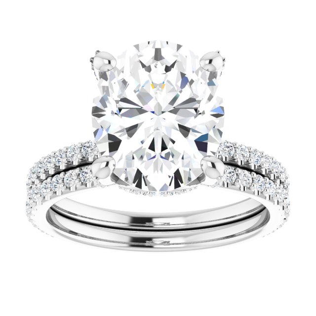 4.73 Tcw Oval Lab-Grown D/VVS2+ Classic Hidden Halo Engagement Ring in 18KW | AllComponents_ViewS 4.73 Tcw Oval Lab-Grown D/VVS2+ Classic Hidden Halo Engagement Ring in 18KW | AllComponents_ViewS
