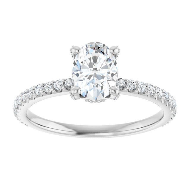 1.21 Tcw Oval Lab-Grown GH/VS2+ Classic Hidden Halo Engagement Ring in 14KW | ViewS 1.21 Tcw Oval Lab-Grown GH/VS2+ Classic Hidden Halo Engagement Ring in 14KW | ViewS