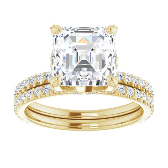 3.40 Tcw Asscher Lab-Grown D/VVS2+ Classic Hidden Halo Engagement Ring in 18KY | AllComponents_ViewS 3.40 Tcw Asscher Lab-Grown D/VVS2+ Classic Hidden Halo Engagement Ring in 18KY | AllComponents_ViewS