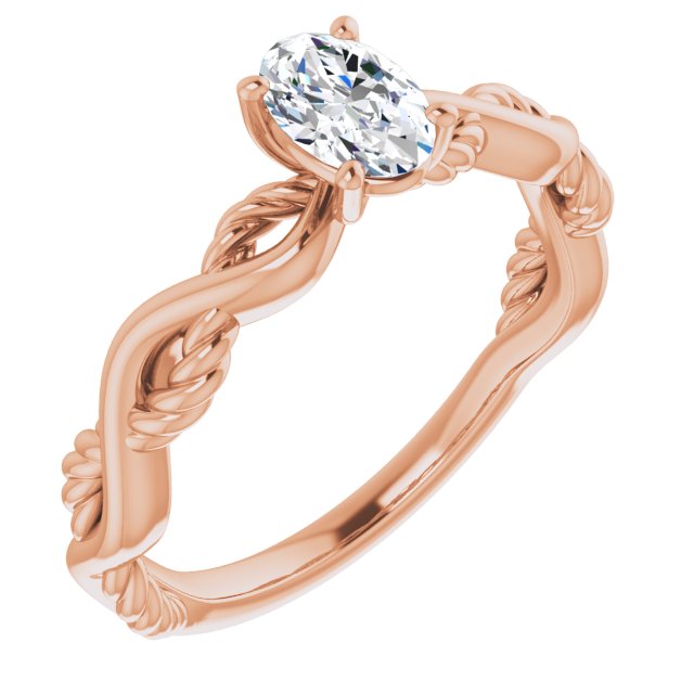 0.50 carat Oval Diamond EF/VS1+ Twisted Solitaire Engagement Ring in 14KR | ViewA 0.50 carat Oval Diamond EF/VS1+ Twisted Solitaire Engagement Ring in 14KR | ViewA