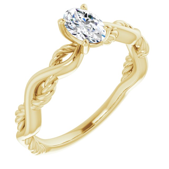 0.50 carat Oval Diamond EF/VS1+ Twisted Solitaire Engagement Ring in 14KY | ViewA 0.50 carat Oval Diamond EF/VS1+ Twisted Solitaire Engagement Ring in 14KY | ViewA