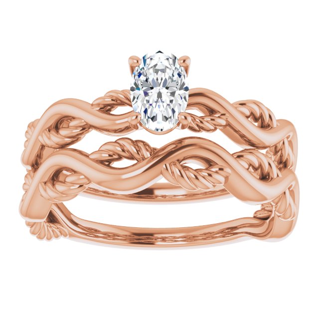 0.50 carat Oval Diamond EF/VS1+ Twisted Solitaire Engagement Ring in 14KR | AllComponents_ViewS 0.50 carat Oval Diamond EF/VS1+ Twisted Solitaire Engagement Ring in 14KR | AllComponents_ViewS