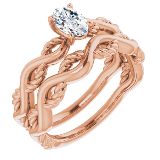 0.50 carat Oval Diamond EF/VS1+ Twisted Solitaire Engagement Ring in 14KR | AllComponents_ViewA 0.50 carat Oval Diamond EF/VS1+ Twisted Solitaire Engagement Ring in 14KR | AllComponents_ViewA