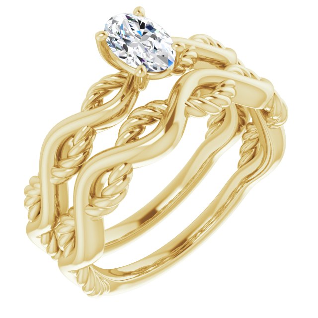 0.50 carat Oval Diamond EF/VS1+ Twisted Solitaire Engagement Ring in 14KY | AllComponents_ViewA 0.50 carat Oval Diamond EF/VS1+ Twisted Solitaire Engagement Ring in 14KY | AllComponents_ViewA