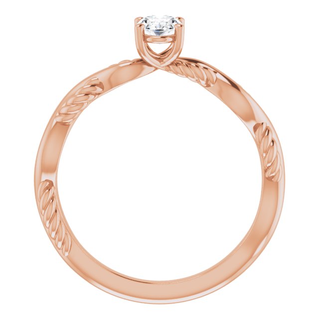 0.50 carat Oval Diamond EF/VS1+ Twisted Solitaire Engagement Ring in 14KR | ViewB_4 0.50 carat Oval Diamond EF/VS1+ Twisted Solitaire Engagement Ring in 14KR | ViewB_4