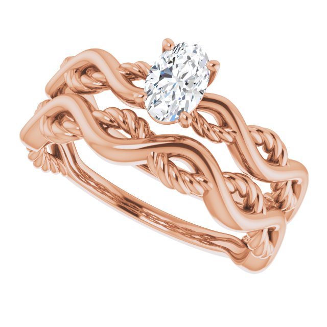 0.50 carat Oval Diamond EF/VS1+ Twisted Solitaire Engagement Ring in 14KR | AllComponents_View5 0.50 carat Oval Diamond EF/VS1+ Twisted Solitaire Engagement Ring in 14KR | AllComponents_View5