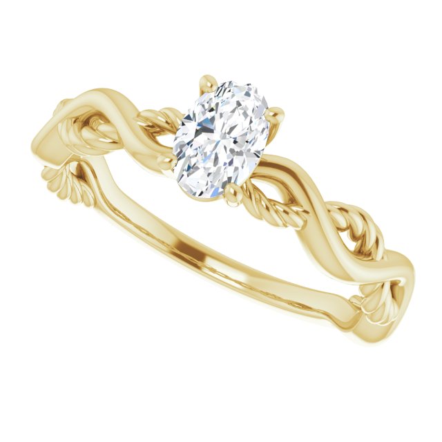 0.50 carat Oval Diamond EF/VS1+ Twisted Solitaire Engagement Ring in 14KY | View5 0.50 carat Oval Diamond EF/VS1+ Twisted Solitaire Engagement Ring in 14KY | View5