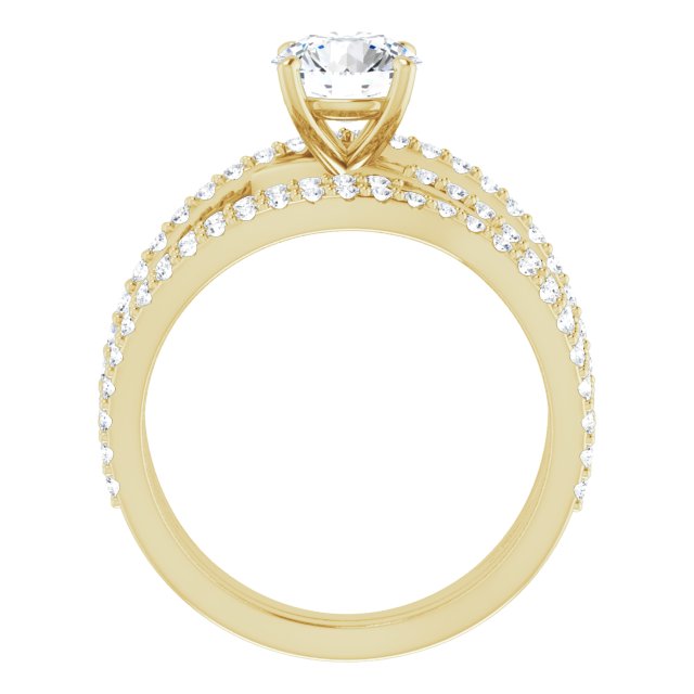 1.72 Round Moissanite DEF/VVS Twisted Sidestone Engagement Ring in 18KY | AllComponents_ViewB_4 1.72 Round Moissanite DEF/VVS Twisted Sidestone Engagement Ring in 18KY | AllComponents_ViewB_4