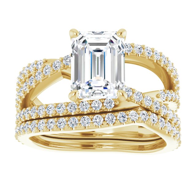 2.47 Emerald Diamond GH/VS2+ Twisted Sidestone Engagement Ring in 18KY | AllComponents_ViewS 2.47 Emerald Diamond GH/VS2+ Twisted Sidestone Engagement Ring in 18KY | AllComponents_ViewS