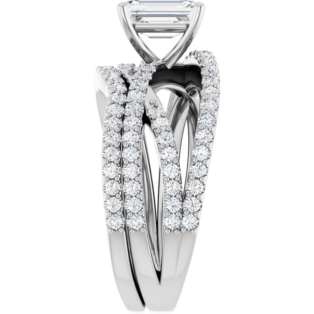 1.73 Emerald Lab-Grown EF/VS1+ Twisted Sidestone Engagement Ring in PLAT | AllComponents_ViewE