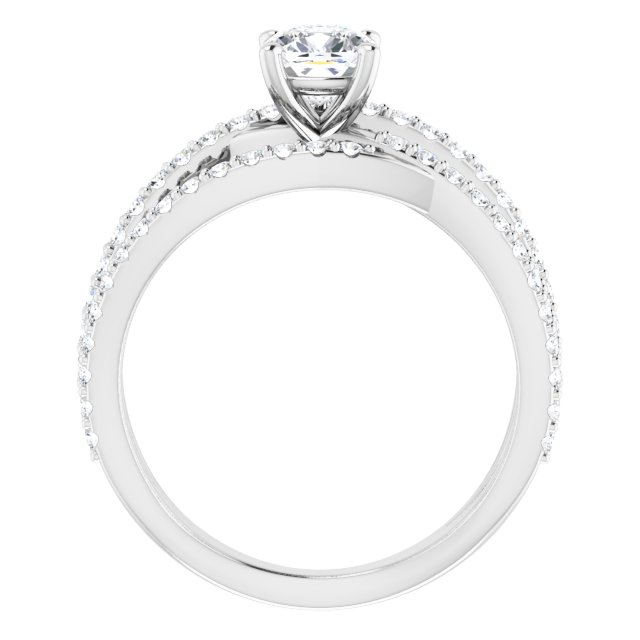 1.32 Cushion Diamond EF/VS1+ Twisted Sidestone Engagement Ring in 14KW | ViewB_4 1.32 Cushion Diamond EF/VS1+ Twisted Sidestone Engagement Ring in 14KW | ViewB_4