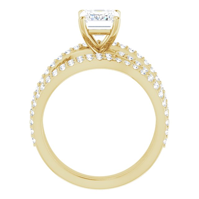 2.47 Emerald Diamond GH/VS2+ Twisted Sidestone Engagement Ring in 18KY | AllComponents_ViewB_4 2.47 Emerald Diamond GH/VS2+ Twisted Sidestone Engagement Ring in 18KY | AllComponents_ViewB_4