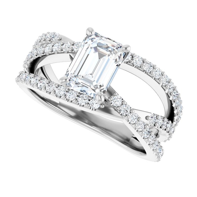 1.73 Emerald Lab-Grown EF/VS1+ Twisted Sidestone Engagement Ring in PLAT | View5