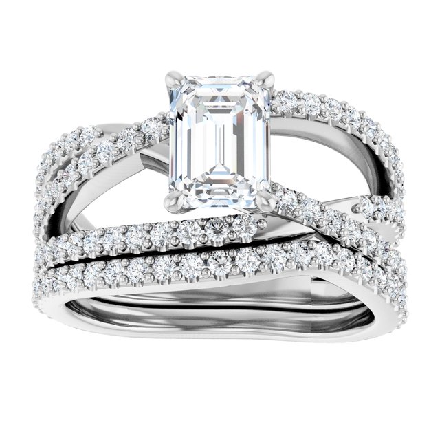 1.73 Emerald Lab-Grown EF/VS1+ Twisted Sidestone Engagement Ring in PLAT | AllComponents_ViewS