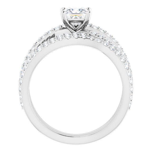 1.32 Square Diamond GH/VS2+ Twisted Sidestone Engagement Ring in 18KW | AllComponents_ViewB_4 1.32 Square Diamond GH/VS2+ Twisted Sidestone Engagement Ring in 18KW | AllComponents_ViewB_4