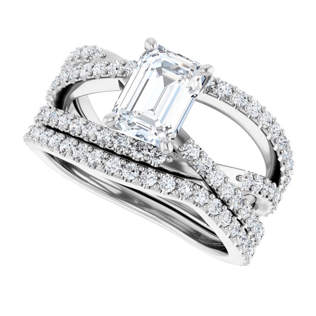 1.73 Emerald Lab-Grown EF/VS1+ Twisted Sidestone Engagement Ring in PLAT | AllComponents_View5