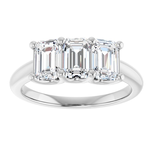1.74 tcw Emerald Diamond GH/VS2+ Suspended Three Stone Anniversary Ring in PLAT | ViewS 1.74 tcw Emerald Diamond GH/VS2+ Suspended Three Stone Anniversary Ring in PLAT | ViewS