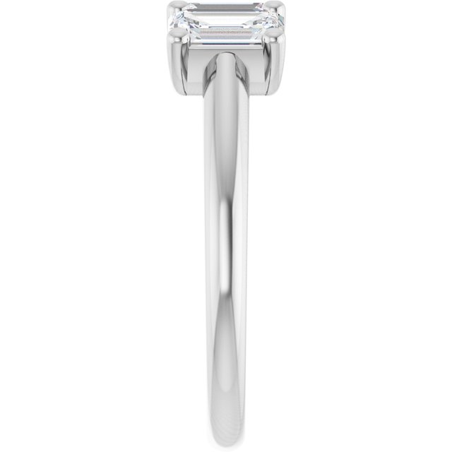 1.74 tcw Emerald Diamond GH/VS2+ Suspended Three Stone Anniversary Ring in PLAT | ViewE 1.74 tcw Emerald Diamond GH/VS2+ Suspended Three Stone Anniversary Ring in PLAT | ViewE