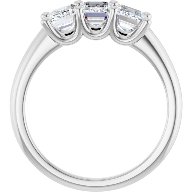 1.74 tcw Emerald Diamond GH/VS2+ Suspended Three Stone Anniversary Ring in PLAT | ViewB_4 1.74 tcw Emerald Diamond GH/VS2+ Suspended Three Stone Anniversary Ring in PLAT | ViewB_4