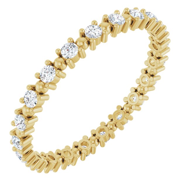 Floating 0.42 tcw Round Lab-Grown GH/VS2+ Eternity Ring in 14KY | ViewA Floating 0.42 tcw Round Lab-Grown GH/VS2+ Eternity Ring in 14KY | ViewA