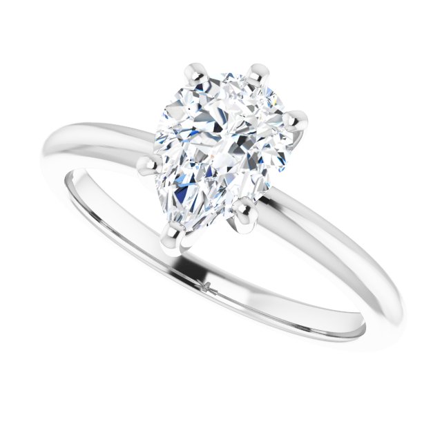 1.20 carat Pear Diamond GH/VS2+ Classic Solitaire Engagement Ring in 14KW | View5 1.20 carat Pear Diamond GH/VS2+ Classic Solitaire Engagement Ring in 14KW | View5