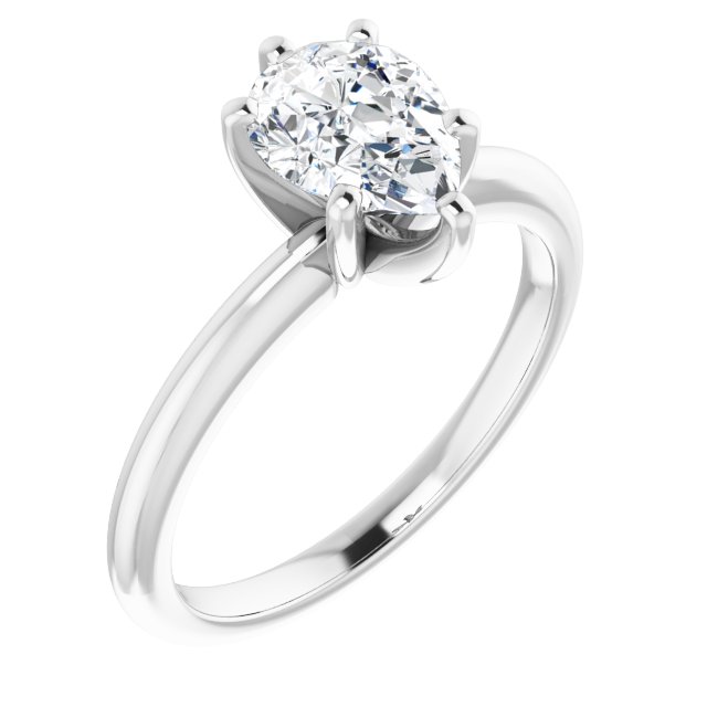1.20 carat Pear Diamond GH/VS2+ Classic Solitaire Engagement Ring in 14KW | ViewA 1.20 carat Pear Diamond GH/VS2+ Classic Solitaire Engagement Ring in 14KW | ViewA