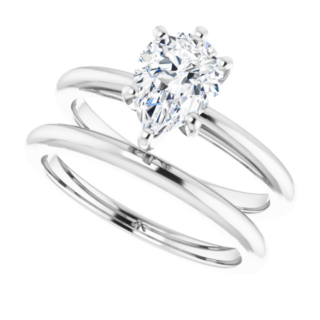 1.20 carat Pear Diamond GH/VS2+ Classic Solitaire Engagement Ring in 14KW | AllComponents_View5 1.20 carat Pear Diamond GH/VS2+ Classic Solitaire Engagement Ring in 14KW | AllComponents_View5