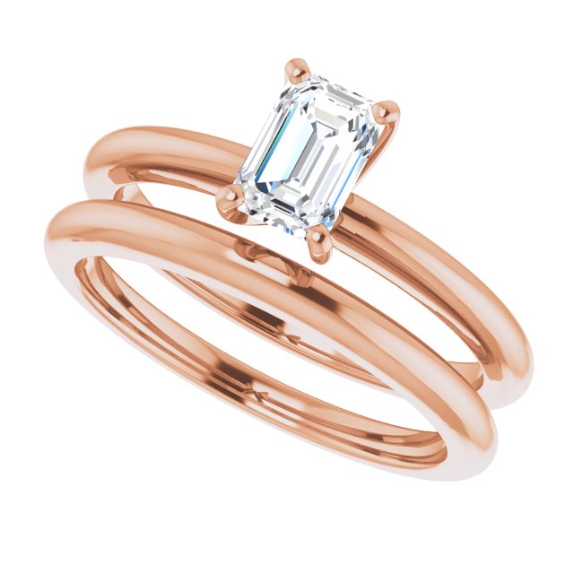 0.58 carat Emerald Diamond GH/VS2+ Classic Solitaire Engagement Ring in 18KR | AllComponents_View5 0.58 carat Emerald Diamond GH/VS2+ Classic Solitaire Engagement Ring in 18KR | AllComponents_View5