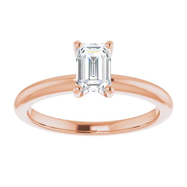 0.58 carat Emerald Diamond GH/VS2+ Classic Solitaire Engagement Ring in 18KR | ViewS 0.58 carat Emerald Diamond GH/VS2+ Classic Solitaire Engagement Ring in 18KR | ViewS