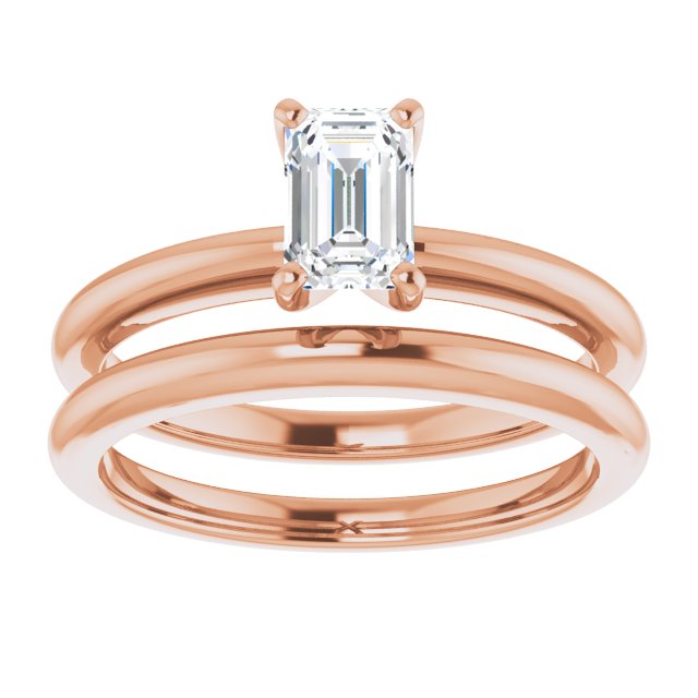 0.58 carat Emerald Diamond GH/VS2+ Classic Solitaire Engagement Ring in 18KR | AllComponents_ViewS 0.58 carat Emerald Diamond GH/VS2+ Classic Solitaire Engagement Ring in 18KR | AllComponents_ViewS