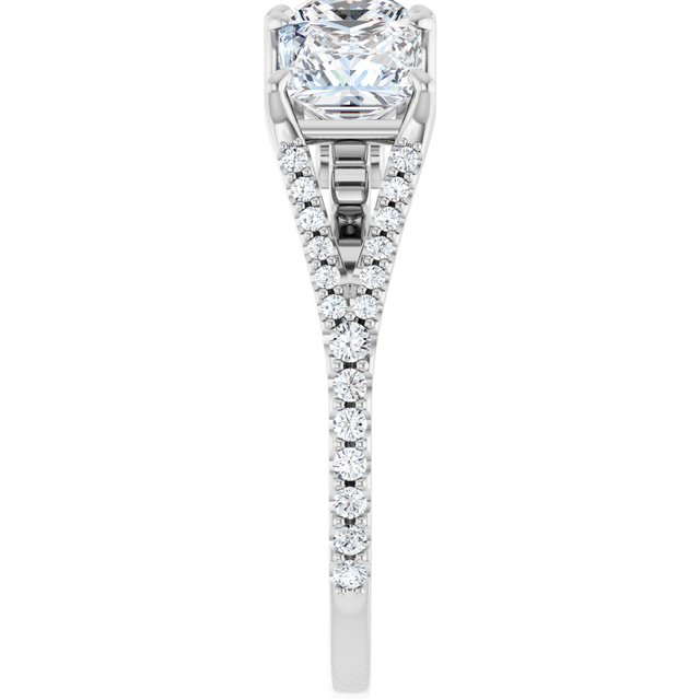 3.30 tcw Square Lab-Grown EF/VS1+ Sculptural Three Stone Anniversary Ring in 14KW | ViewE 3.30 tcw Square Lab-Grown EF/VS1+ Sculptural Three Stone Anniversary Ring in 14KW | ViewE