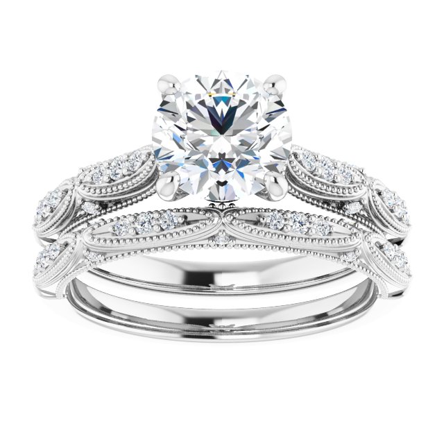 1.34 Round Lab-Grown D/VVS2+ Milgrain Vintage Engagement Ring in 18KW | AllComponents_ViewS 1.34 Round Lab-Grown D/VVS2+ Milgrain Vintage Engagement Ring in 18KW | AllComponents_ViewS
