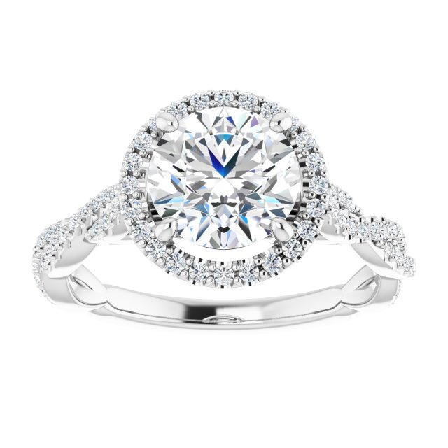 1.80 Tcw Round Diamond EF/VS1+ Modern Halo Engagement Ring in 14KW | ViewS 1.80 Tcw Round Diamond EF/VS1+ Modern Halo Engagement Ring in 14KW | ViewS