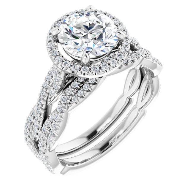 1.80 Tcw Round Diamond EF/VS1+ Modern Halo Engagement Ring in 14KW | AllComponents_ViewA 1.80 Tcw Round Diamond EF/VS1+ Modern Halo Engagement Ring in 14KW | AllComponents_ViewA