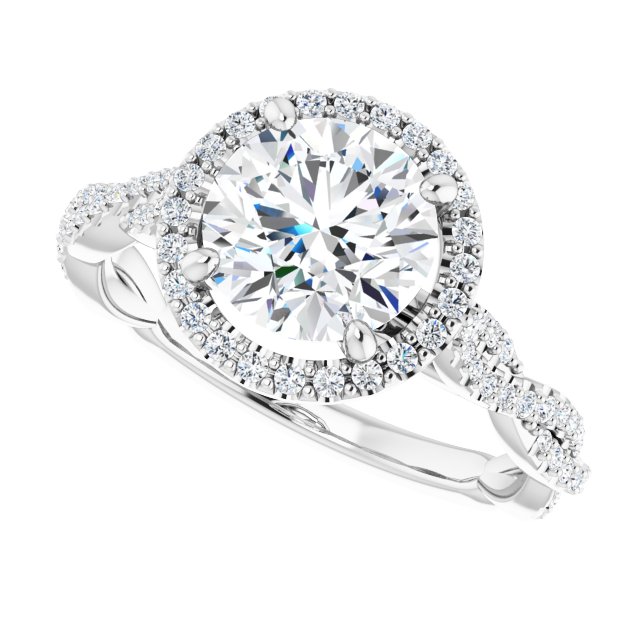 1.80 Tcw Round Diamond EF/VS1+ Modern Halo Engagement Ring in 14KW | View5 1.80 Tcw Round Diamond EF/VS1+ Modern Halo Engagement Ring in 14KW | View5