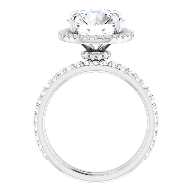 4.16 Tcw Round Moissanite DEF/VVS Modern Halo Engagement Ring in 14KW | AllComponents_ViewB_4 4.16 Tcw Round Moissanite DEF/VVS Modern Halo Engagement Ring in 14KW | AllComponents_ViewB_4