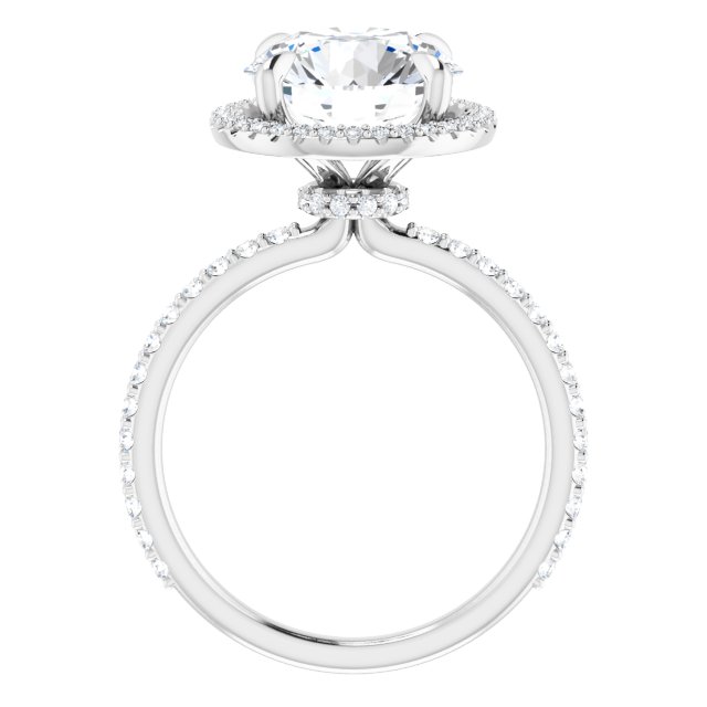 4.16 Tcw Round Moissanite DEF/VVS Modern Halo Engagement Ring in 14KW | ViewB_4 4.16 Tcw Round Moissanite DEF/VVS Modern Halo Engagement Ring in 14KW | ViewB_4