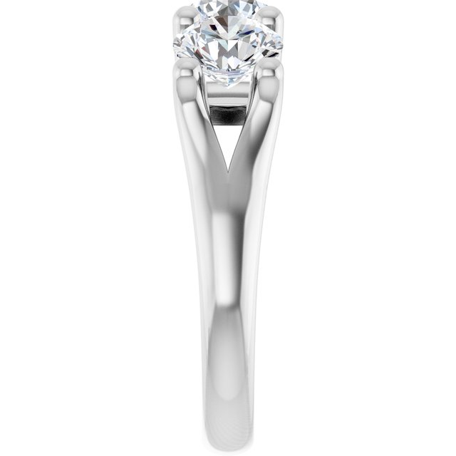 2.40 tcw Round Moissanite DEF/VVS Suspended Three Stone Anniversary Ring in 14KW | ViewE 2.40 tcw Round Moissanite DEF/VVS Suspended Three Stone Anniversary Ring in 14KW | ViewE
