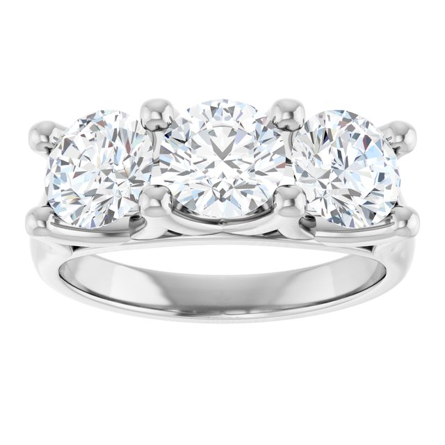 2.40 tcw Round Moissanite DEF/VVS Suspended Three Stone Anniversary Ring in 14KW | ViewS 2.40 tcw Round Moissanite DEF/VVS Suspended Three Stone Anniversary Ring in 14KW | ViewS