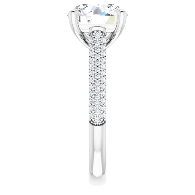 4.02 Round Moissanite DEF/VVS Classic Sidestone Engagement Ring in 14KW | ViewE 4.02 Round Moissanite DEF/VVS Classic Sidestone Engagement Ring in 14KW | ViewE