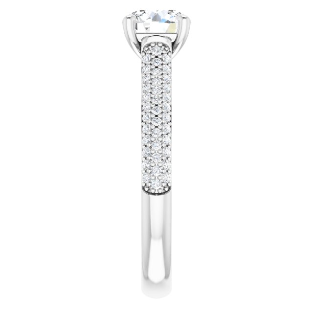 1.41 Round Lab-Grown GH/VS2+ Classic Sidestone Engagement Ring in 14KW | ViewE 1.41 Round Lab-Grown GH/VS2+ Classic Sidestone Engagement Ring in 14KW | ViewE