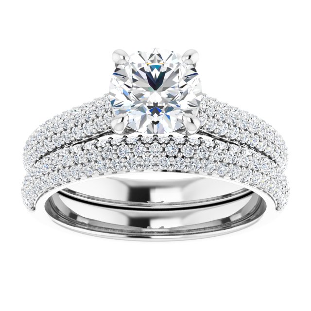 1.41 Round Lab-Grown GH/VS2+ Classic Sidestone Engagement Ring in 14KW | AllComponents_ViewS 1.41 Round Lab-Grown GH/VS2+ Classic Sidestone Engagement Ring in 14KW | AllComponents_ViewS