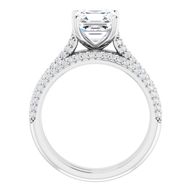 2.41 Asscher Diamond GH/VS2+ Classic Sidestone Engagement Ring in PLAT | AllComponents_ViewB_4