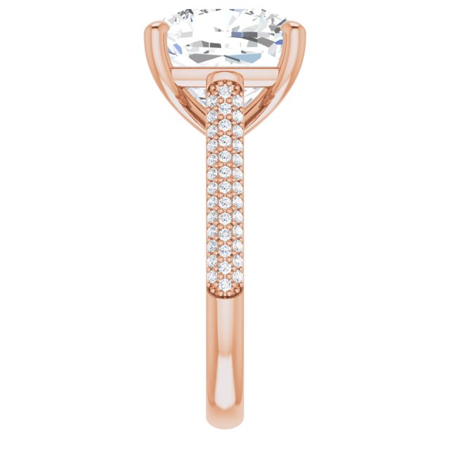 10.46 Cushion Lab-Grown D/VVS2+ Classic Sidestone Engagement Ring in 14KR | ViewE