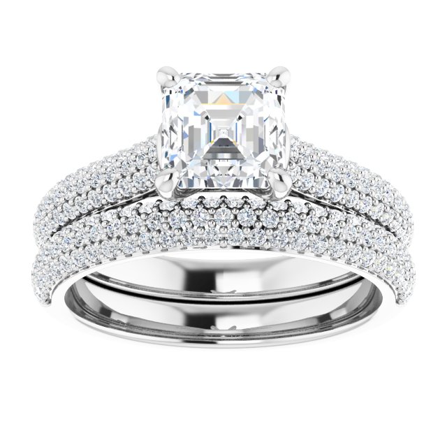 1.36 Asscher Lab-Grown D/VVS2+ Classic Sidestone Engagement Ring in 18KW | AllComponents_ViewS 1.36 Asscher Lab-Grown D/VVS2+ Classic Sidestone Engagement Ring in 18KW | AllComponents_ViewS