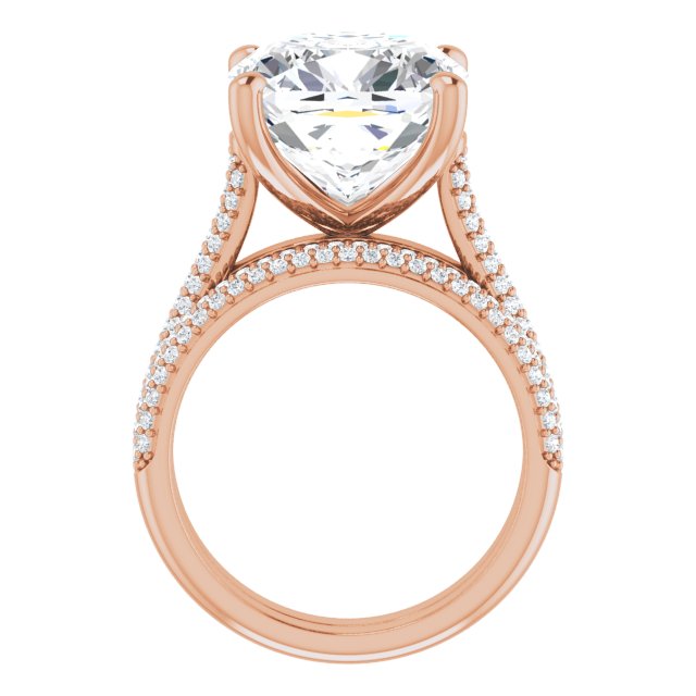 10.46 Cushion Lab-Grown D/VVS2+ Classic Sidestone Engagement Ring in 14KR | AllComponents_ViewB_4